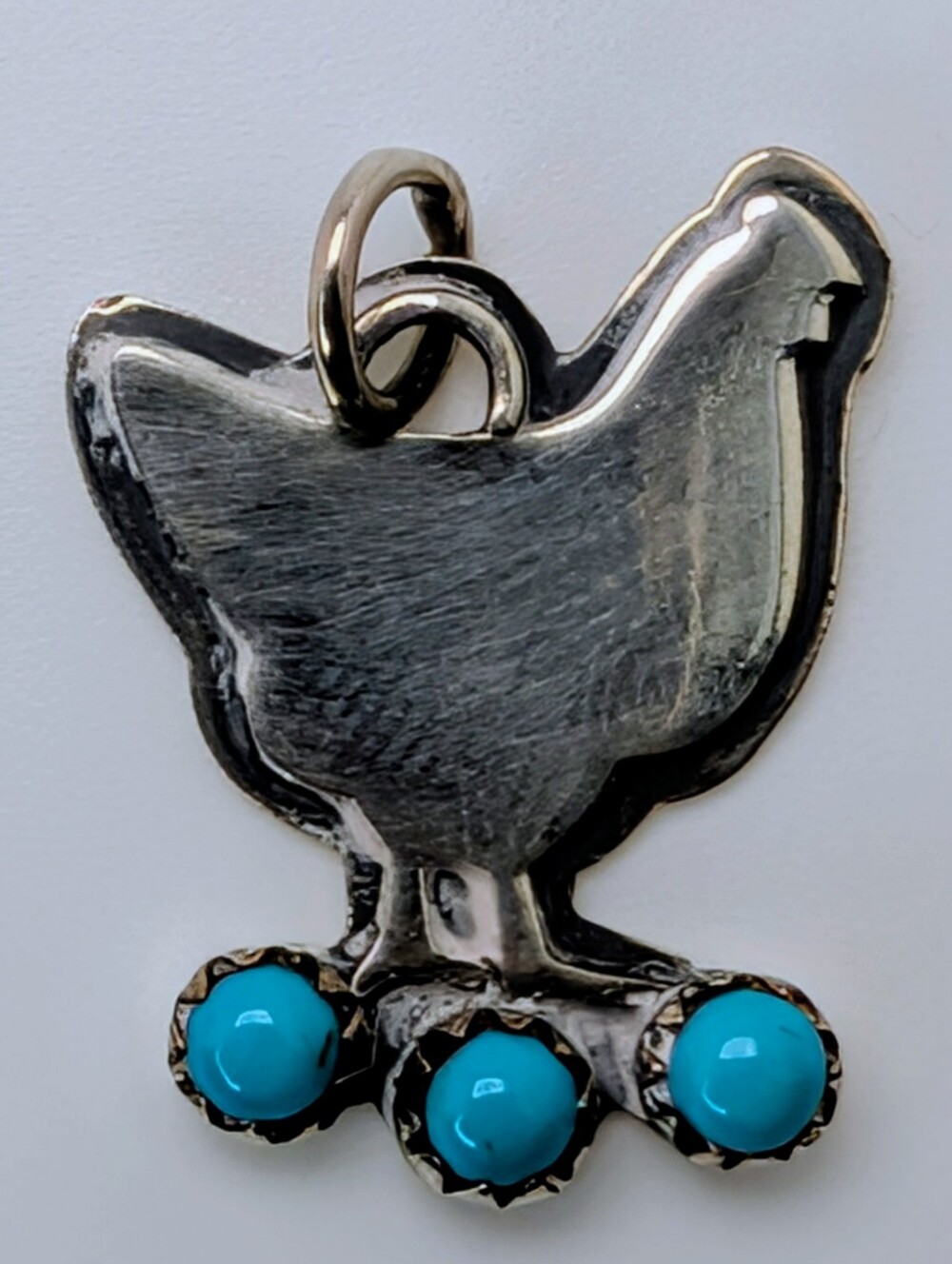 Chicken Pendant Kingman Turquoise S925 Sterling Silver - Picture 2 of 4